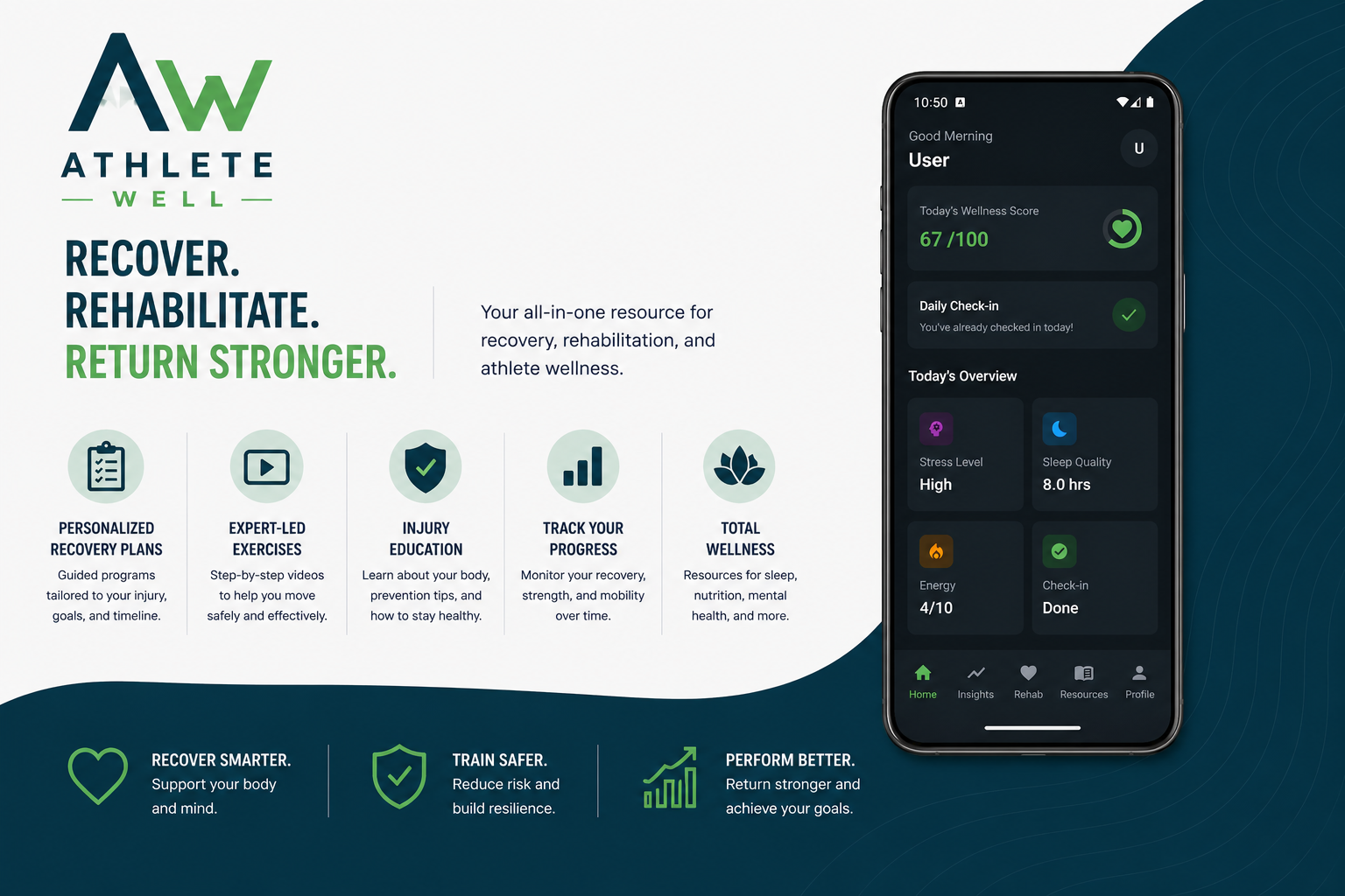 AthleteWell app screenshot